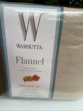 Wamsutta Flannel King Sheet Set in Beige/Tan
